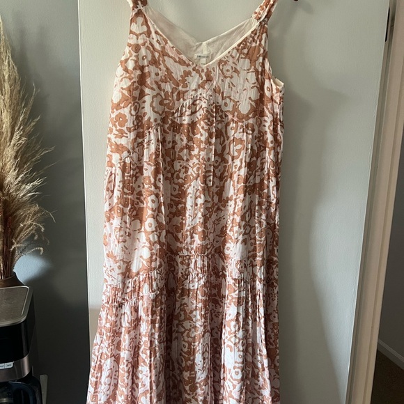 Joie Cream and Tan with pink Floral Maxi Dress - Picture 3 of 9